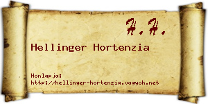 Hellinger Hortenzia névjegykártya
